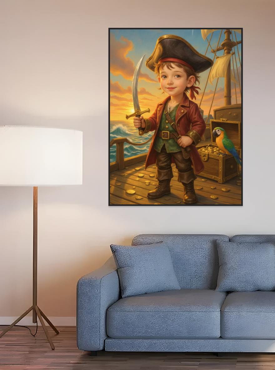 Little Boy Pirate Captain (A)-Acrylic painting/Oil painting