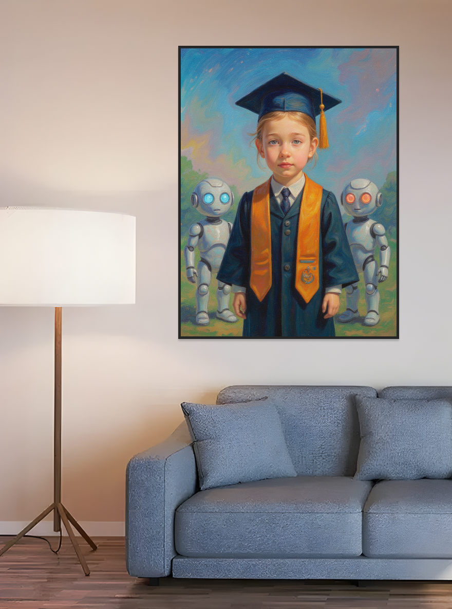 Friendly Robot World-Acrylic painting/Oil painting