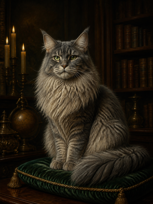 Midnight Library personalized pet portrait design