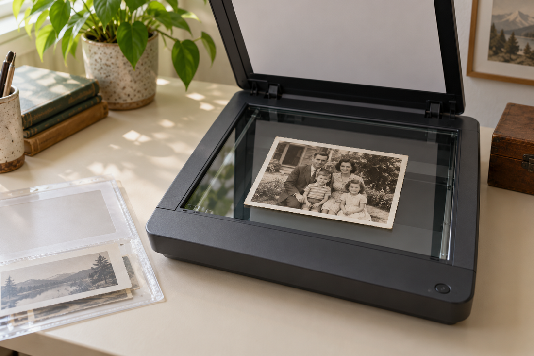 AI-generated photo restoration illustration: How to Scan Old Photos for Restoration Without Losing Detail