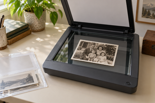 AI-generated photo restoration illustration: How to Scan Old Photos for Restoration Without Losing Detail