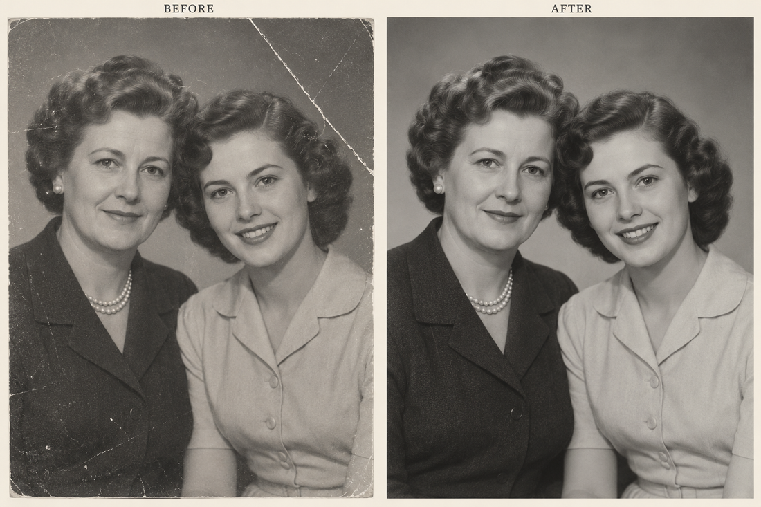 AI-generated photo restoration illustration: How to Restore Old Photos with Scratches and Creases