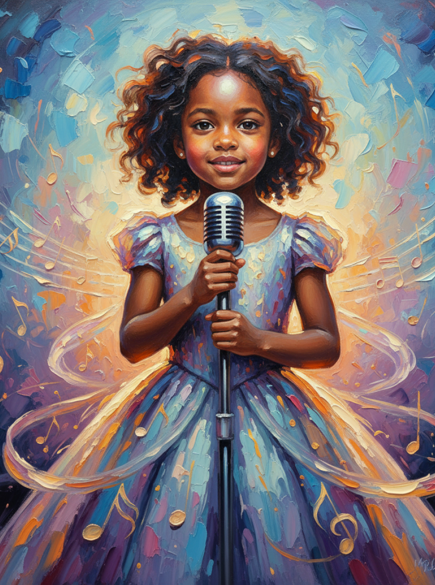 Child Singer Performance-Acrylic painting/Oil painting (💎 Ultra Fine Quality)