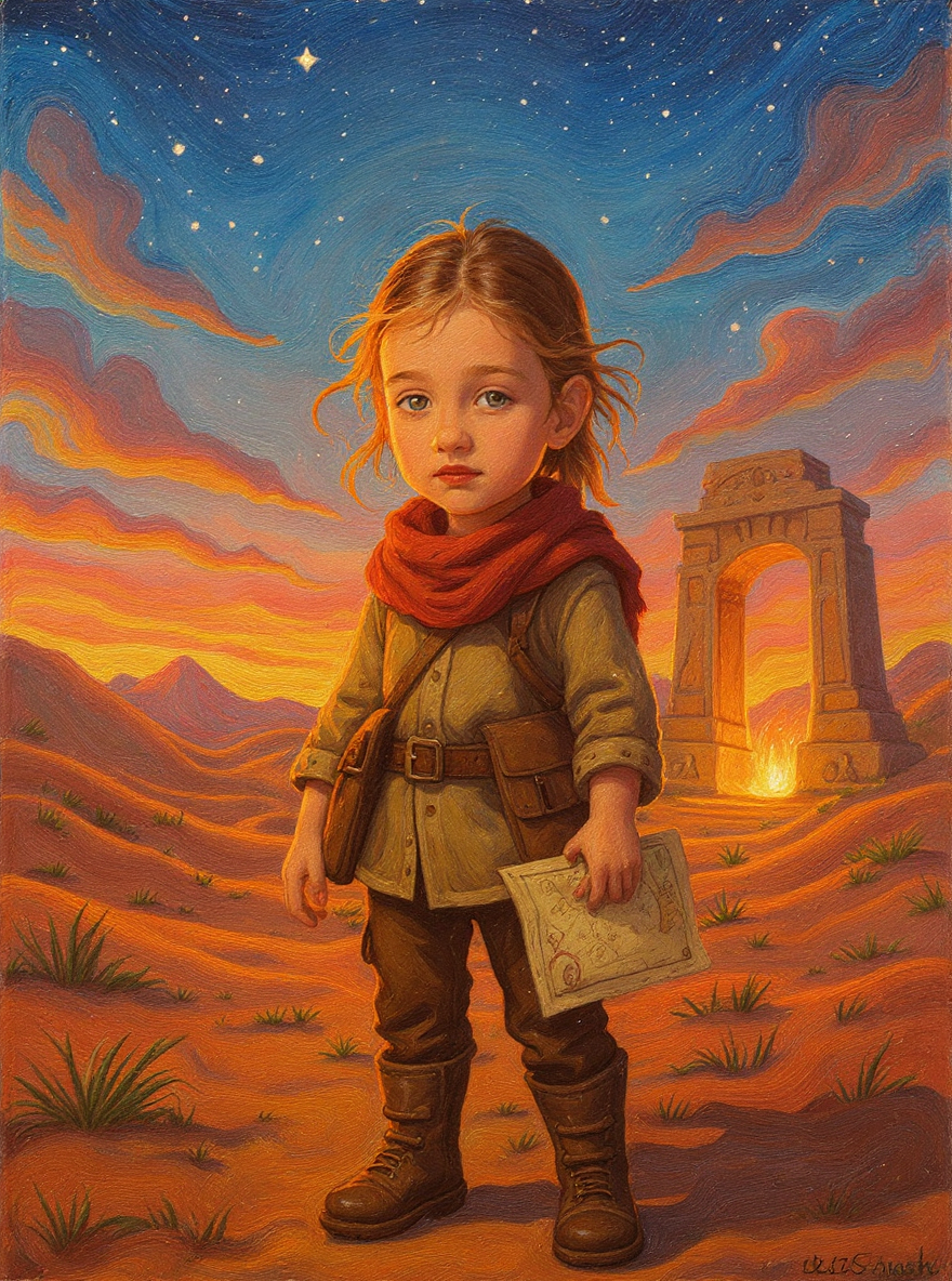 Little Desert Adventurer-Acrylic painting/Oil painting