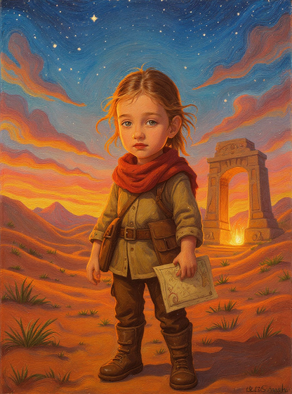 Little Desert Adventurer-Acrylic painting/Oil painting