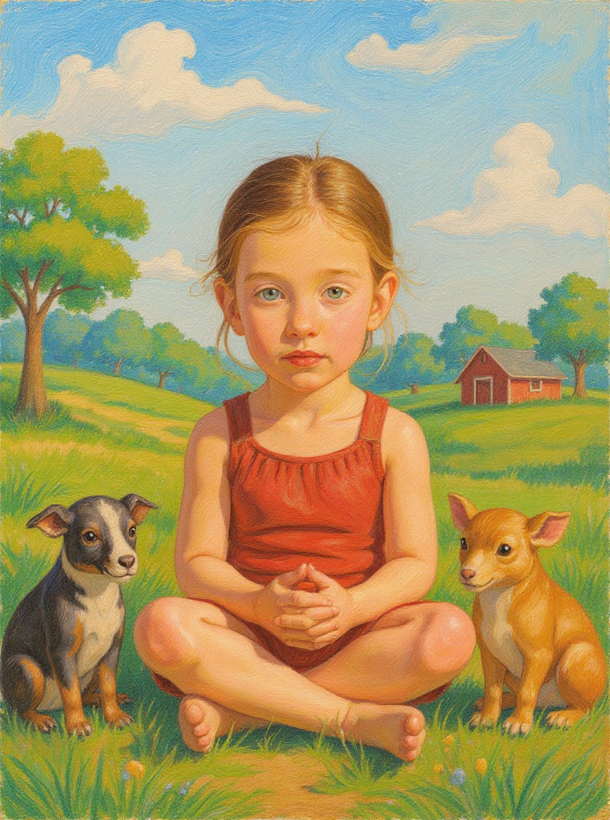 Farm Animal Friends-Acrylic painting/Oil painting