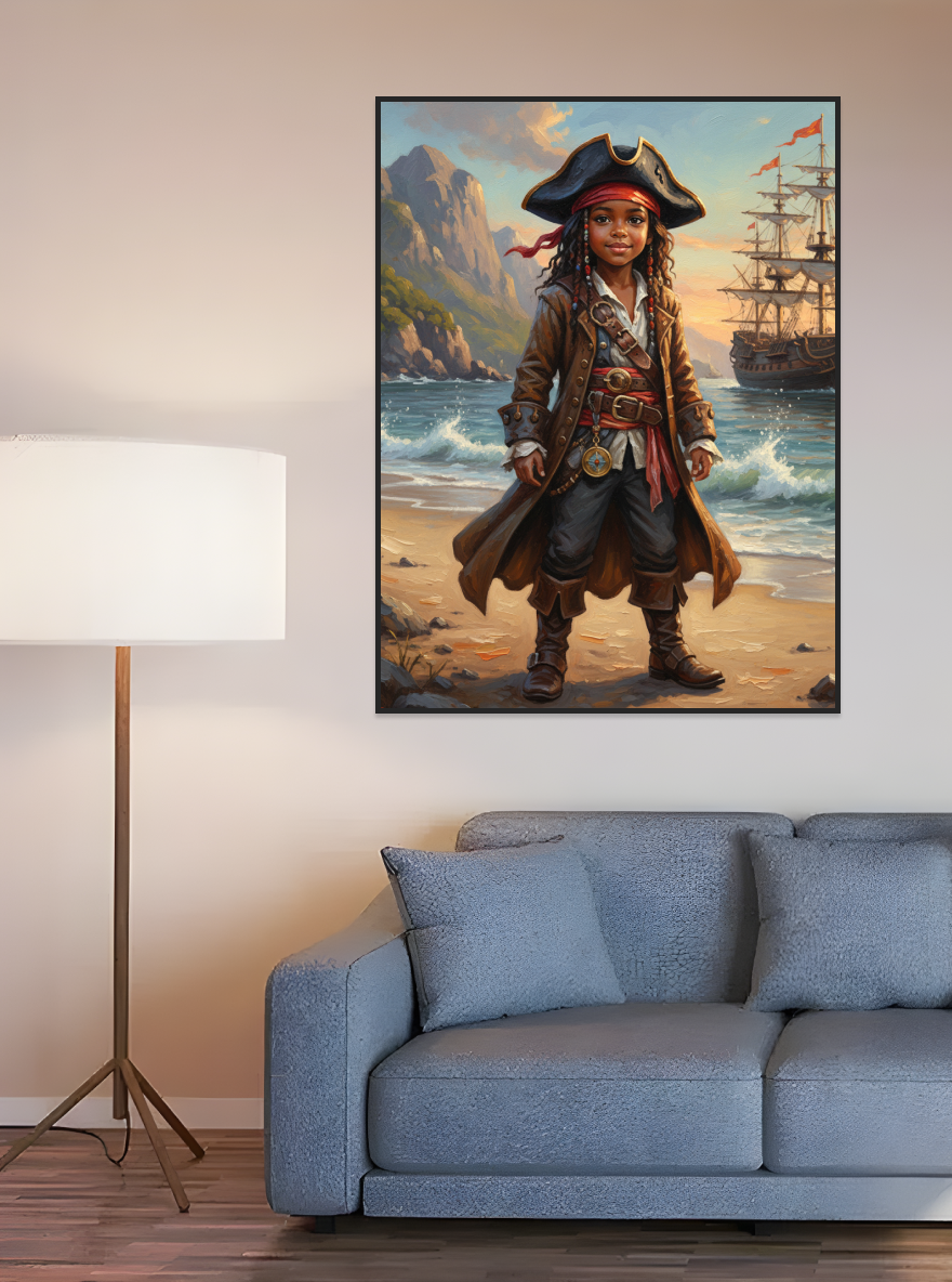 Pirate Battleship in Mountain Harbor-Acrylic painting/Oil painting (💎 Ultra Fine Quality)