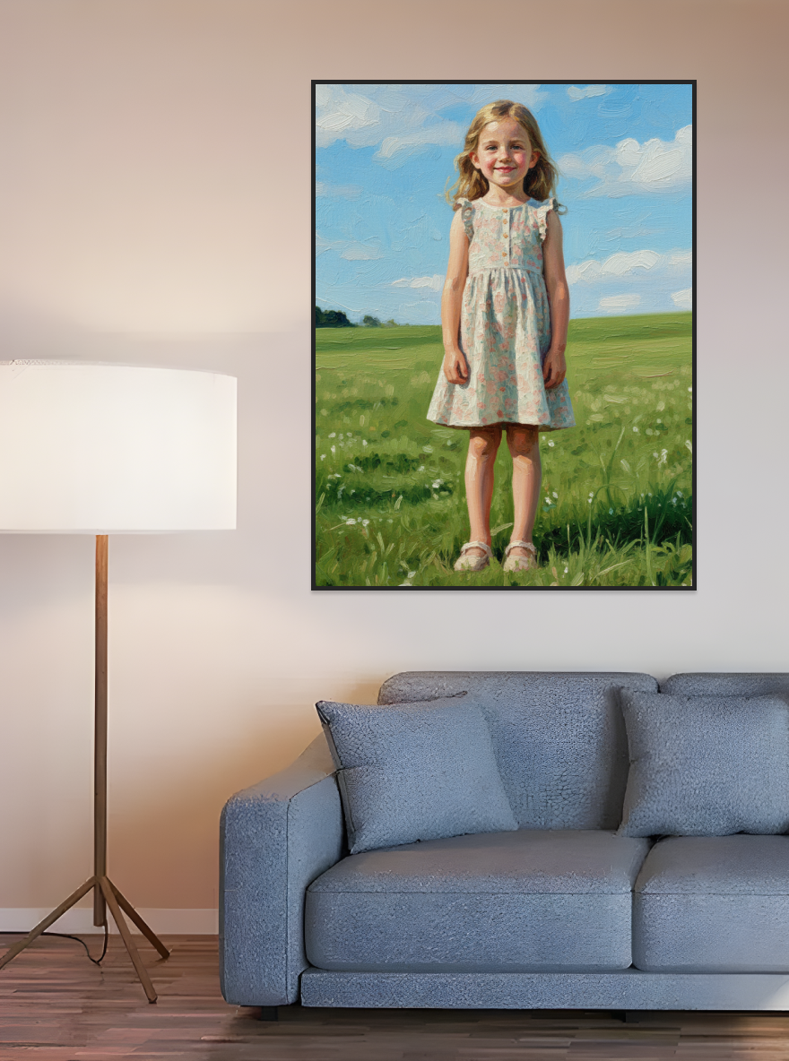 Child Full Body Portrait, The background is output according to the reference picture-Acrylic painting/Oil painting (💎 Ultra Fine Quality)