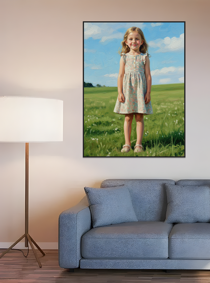 Child Full Body Portrait, The background is output according to the reference picture-Acrylic painting/Oil painting (💎 Ultra Fine Quality)