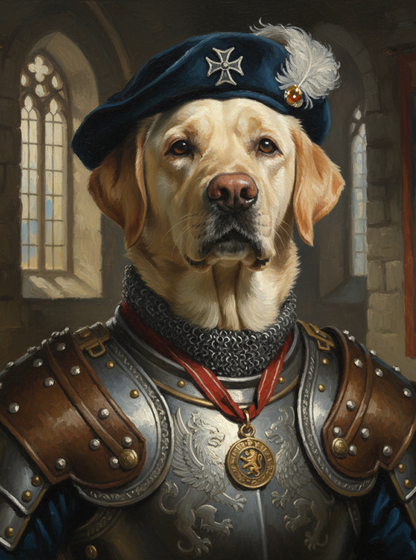 Pet in Medieval Military Officer Costume-Acrylic painting/Oil painting (💎 Ultra Fine Quality)