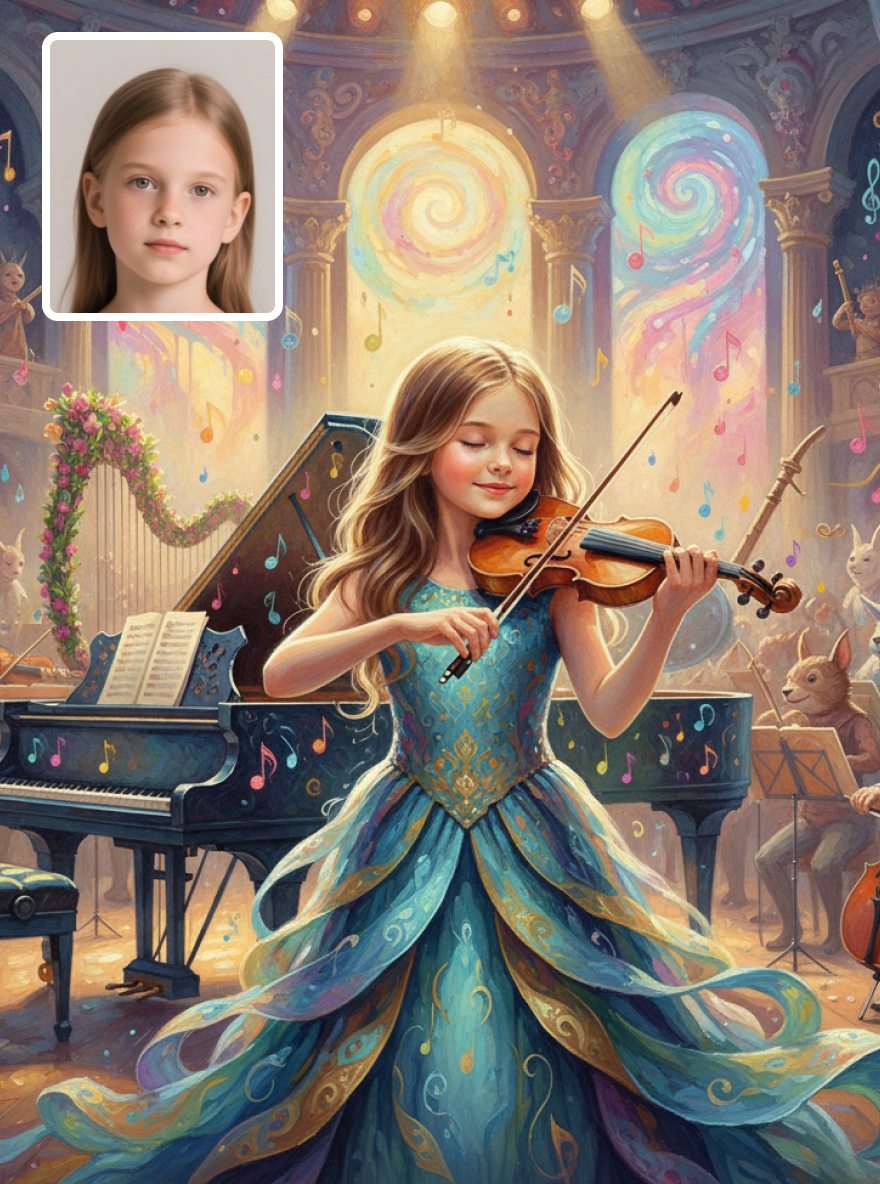 Child Musician Performance-Acrylic painting/Oil painting(💎 Ultra Fine Quality)