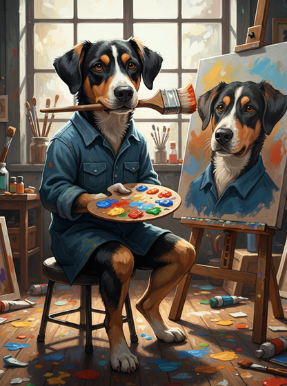 Cute Pet Self-Portrait-Acrylic painting/Oil painting (💎 Ultra Fine Quality)