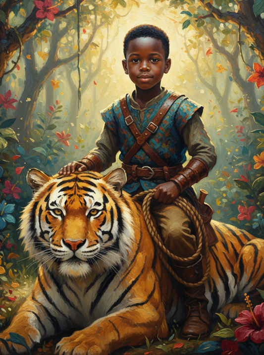 Child Tiger Trainer-Acrylic painting/Oil painting (💎 Ultra Fine Quality)