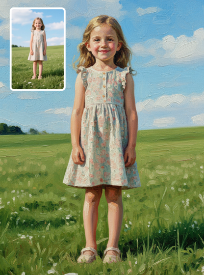 Child Full Body Portrait, The background is output according to the reference picture-Acrylic painting/Oil painting (💎 Ultra Fine Quality)
