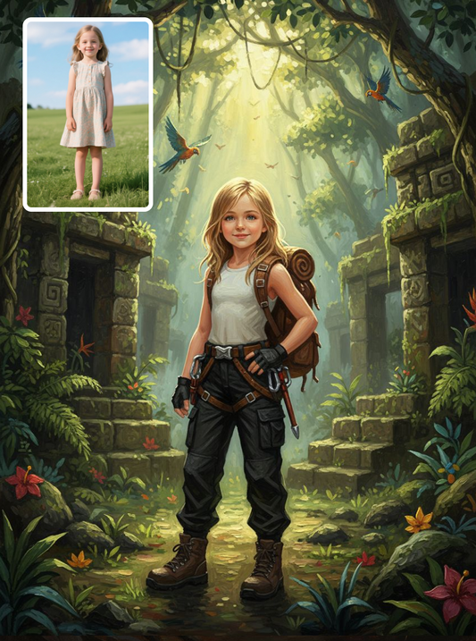 Children's Jungle Adventure-Acrylic painting/Oil painting (💎 Ultra Fine Quality)