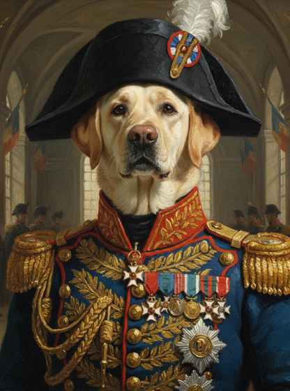 Pet in 19th Century British/French Military Officer Uniform-Acrylic painting/Oil painting (💎 Ultra Fine Quality)