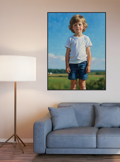 Child Full Body Portrait, The background is output according to the reference picture-Acrylic painting/Oil painting (💎 Ultra Fine Quality)