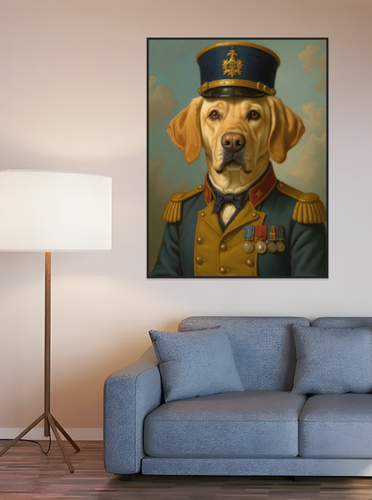 Pet in 19th Century British/French Military Officer Uniform-Acrylic painting/Oil painting