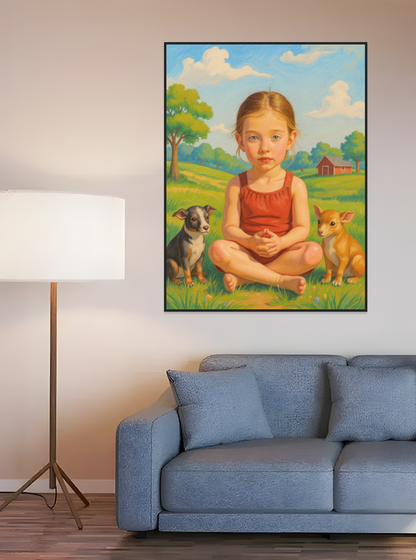 Farm Animal Friends-Acrylic painting/Oil painting