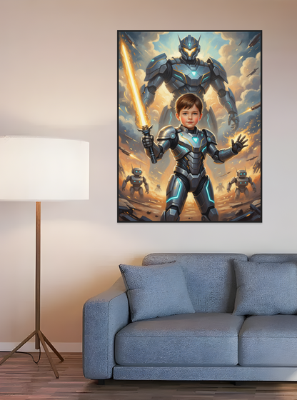 Little Boy as Mech Warrior-Acrylic painting/Oil painting(💎 Ultra Fine Quality)