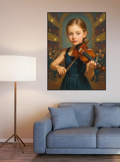 Child Musician Performance-Acrylic painting/Oil painting