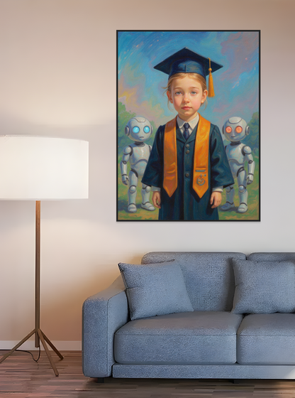 Friendly Robot World-Acrylic painting/Oil painting