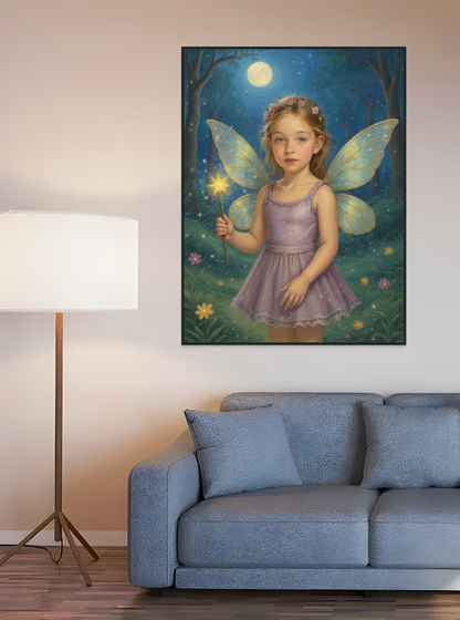 Little Girl as Fairy Princess-Acrylic painting/Oil painting
