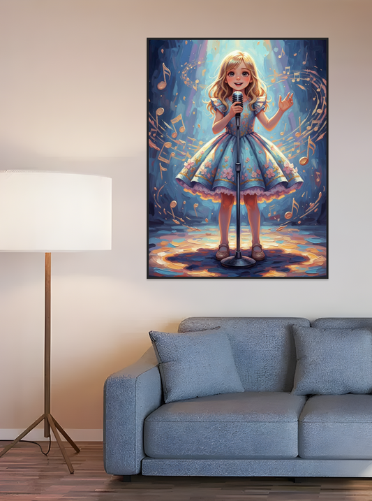 Child Singer Performance-illustration painting (💎 Ultra Fine Quality)
