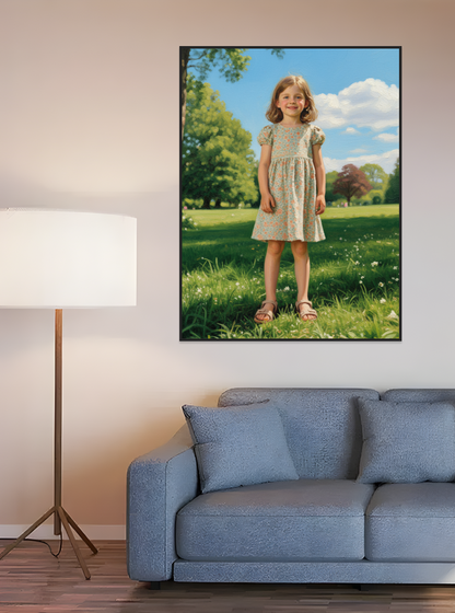 Child Full Body Portrait, The background is output according to the reference picture-Acrylic painting/Oil painting (💎 Ultra Fine Quality)