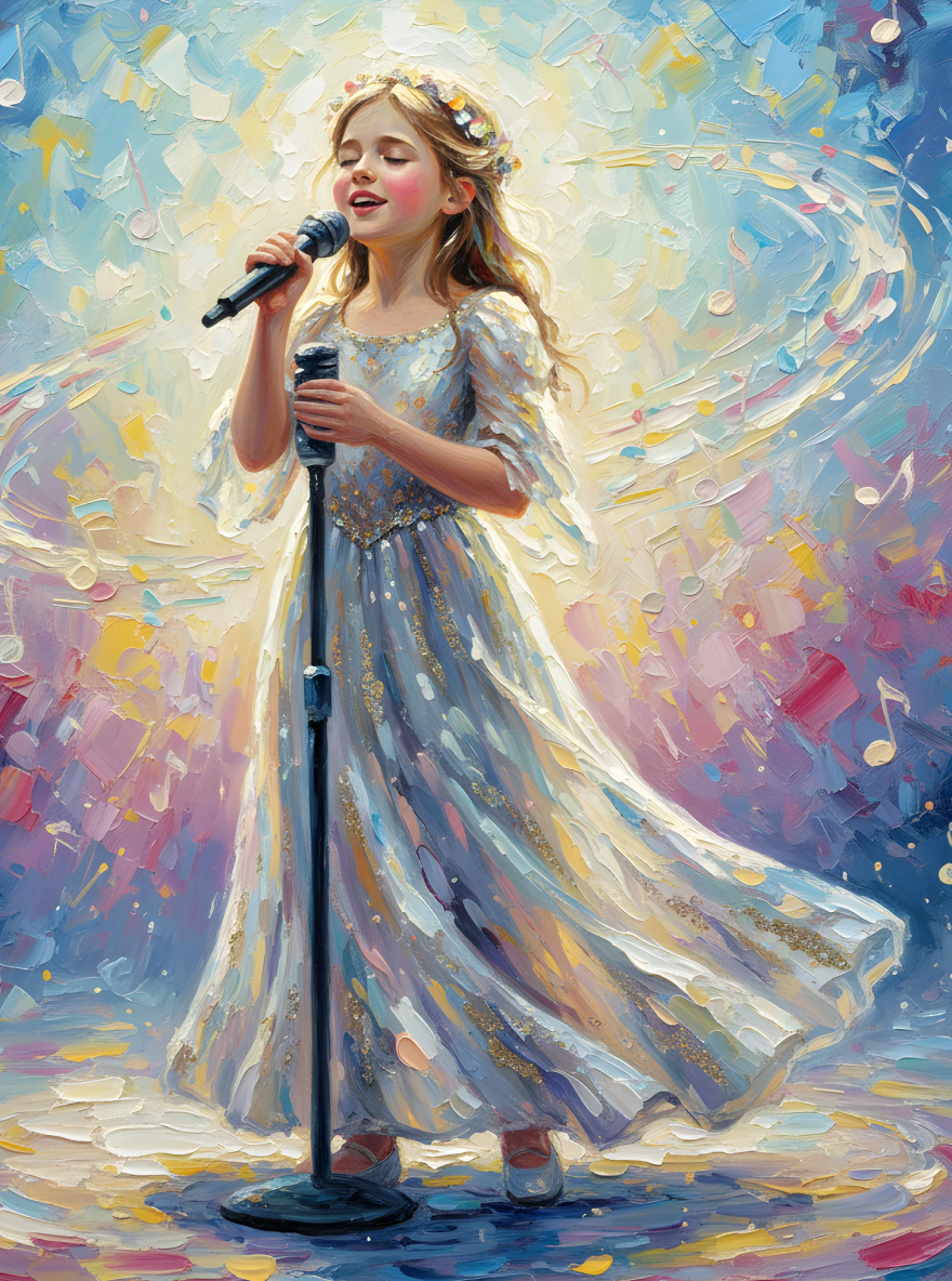 Child Singer Performance-Acrylic painting/Oil painting (💎 Ultra Fine Quality)