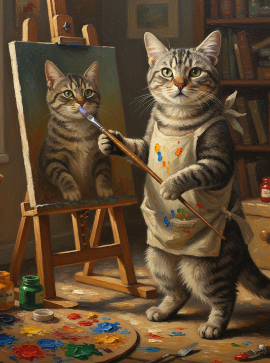 Cute Pet Self-Portrait-Acrylic painting/Oil painting (💎 Ultra Fine Quality)