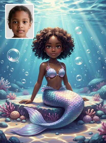 Little Mermaid on the Beach-Fantasy realistic