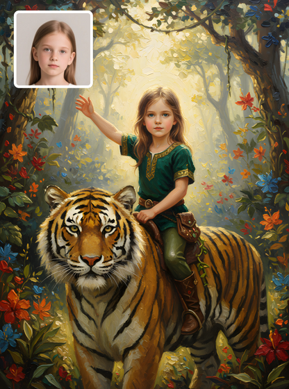 Child Tiger Trainer-Acrylic painting/Oil painting (💎 Ultra Fine Quality)