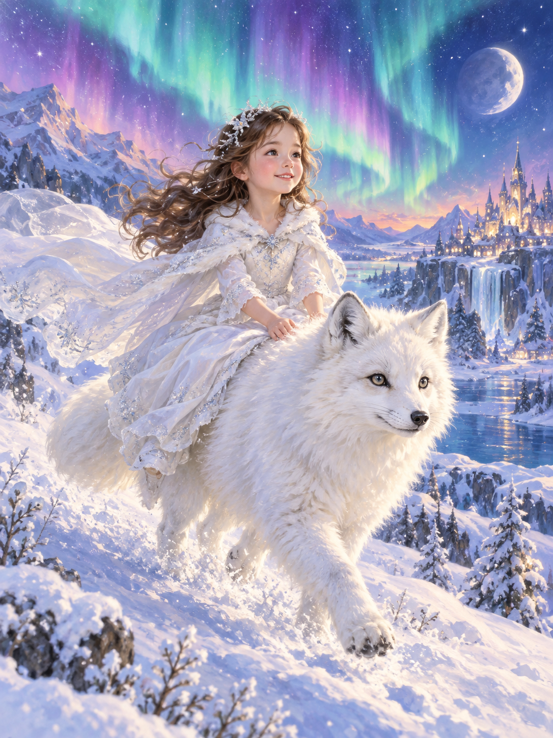 Aurora Fox Ride-Acrylic painting/Oil painting — AI regenerated main image