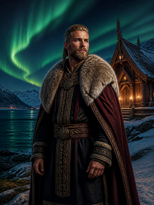 Aurora Viking Guardian – Personalized Nordic Portrait