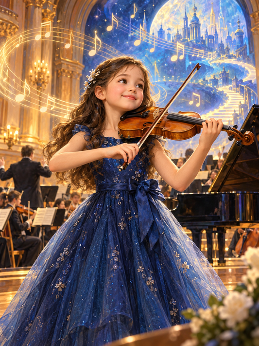 Child Musician Performance-Acrylic painting/Oil painting — AI regenerated main image