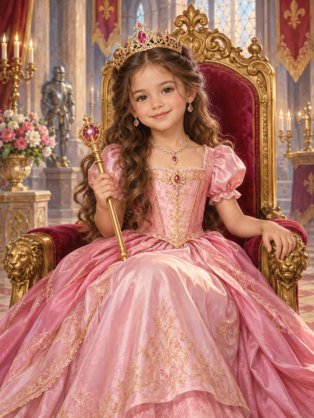 Child Princess Castle-Acrylic painting/Oil painting — AI regenerated main image