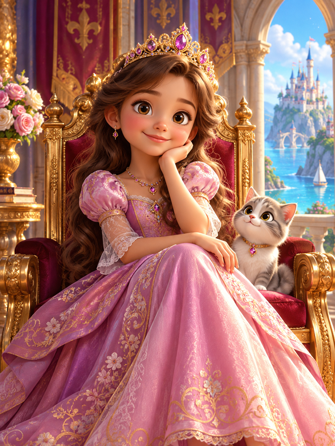 Child Princess Castle-Acrylic painting/Oil painting (💎 Ultra Fine Quality) — AI regenerated main image