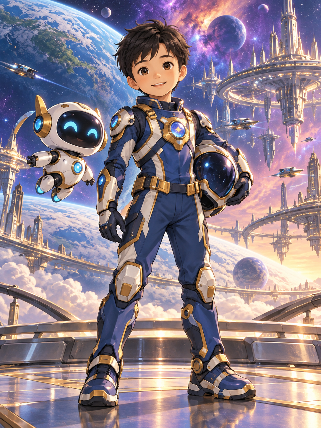 Galaxy Mecha Hero – Personalized Anime Kids Portrait — AI regenerated main image