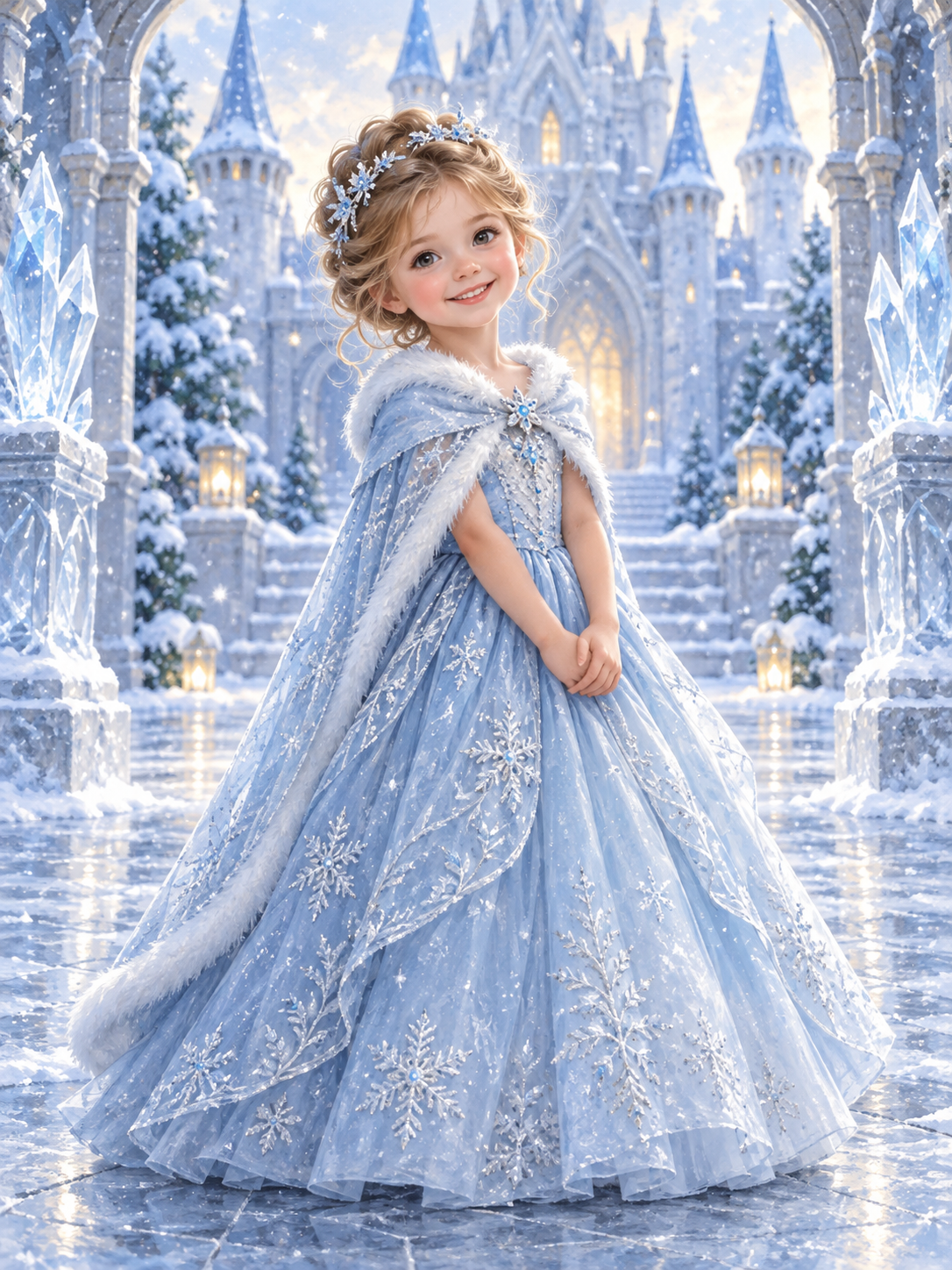 Ice Princess World-Acrylic painting/Oil painting — AI regenerated 3:4 main image