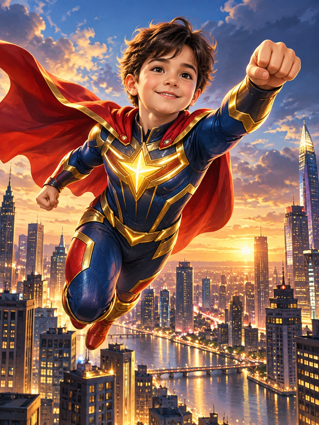 Little Boy as Little Hero-Acrylic painting/Oil painting — AI regenerated main image