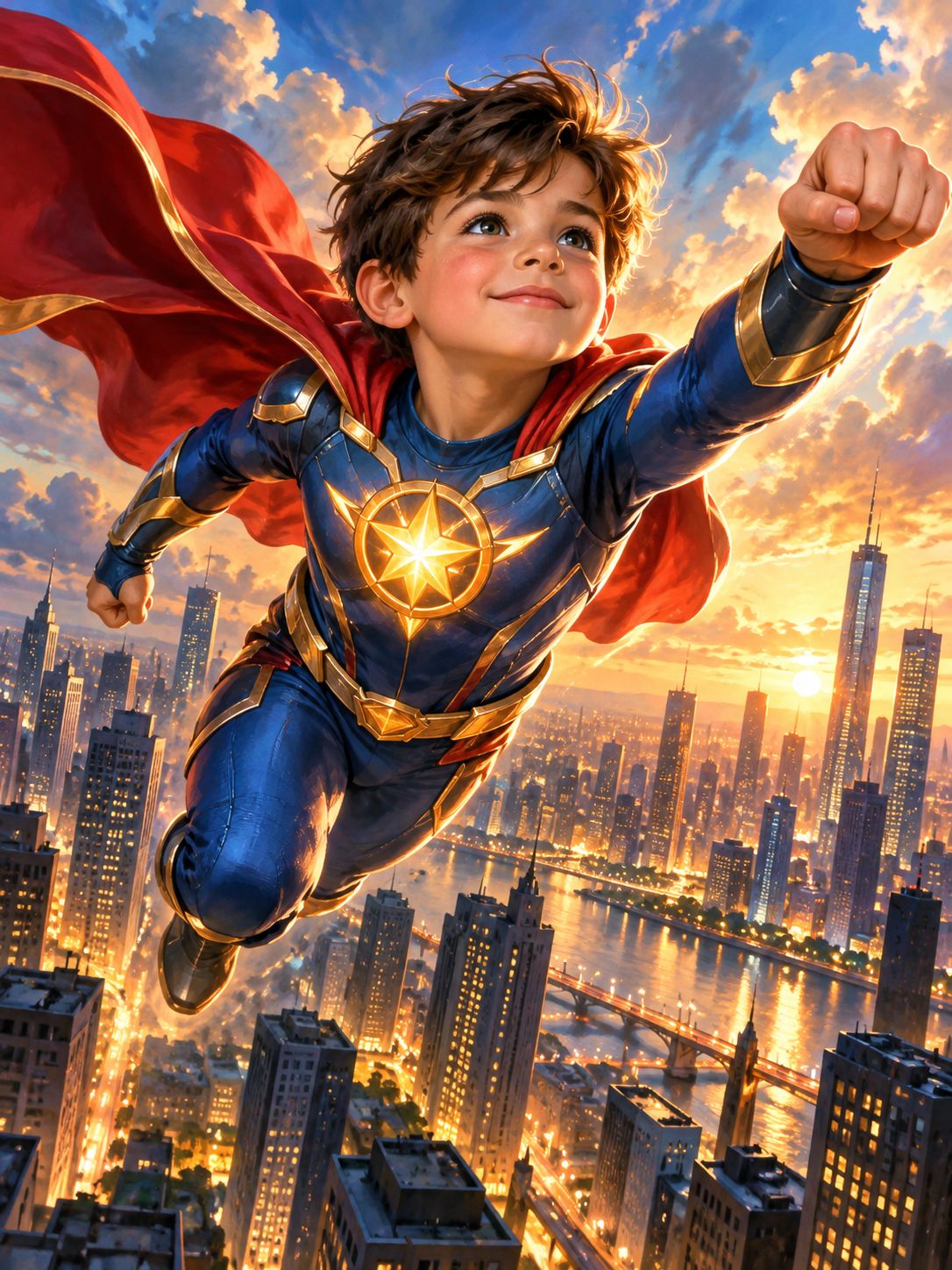 Little Boy as Little Hero-Acrylic painting/Oil painting — AI regenerated main image