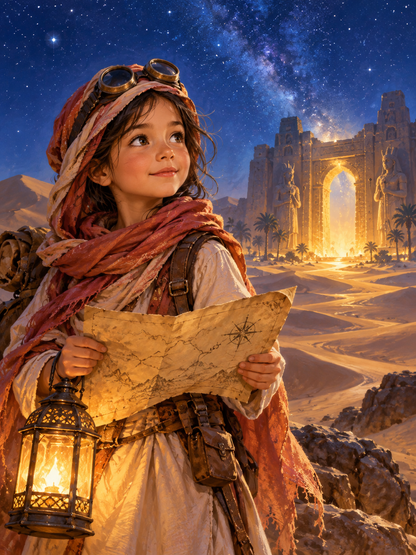 Little Desert Adventurer-Acrylic painting/Oil painting — AI regenerated main image