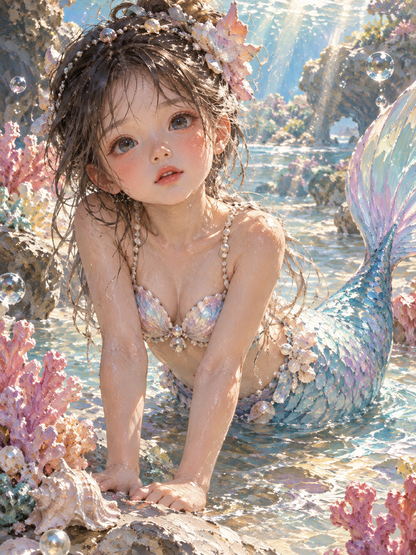 Little Mermaid on the Beach-Fantasy realistic — AI regenerated main image