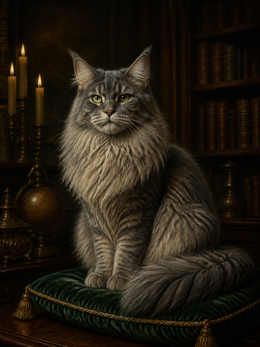 Midnight Library – Personalized Fine-Art Pet Portrait