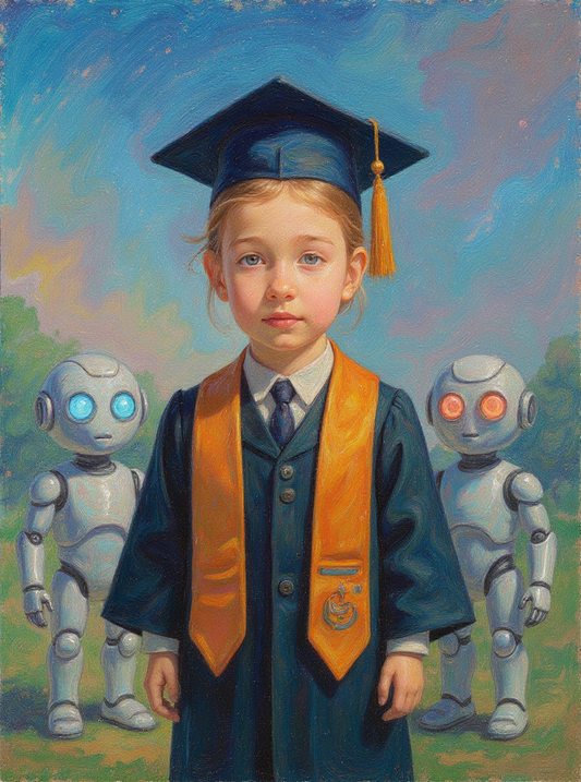 Friendly Robot World-Acrylic painting/Oil painting