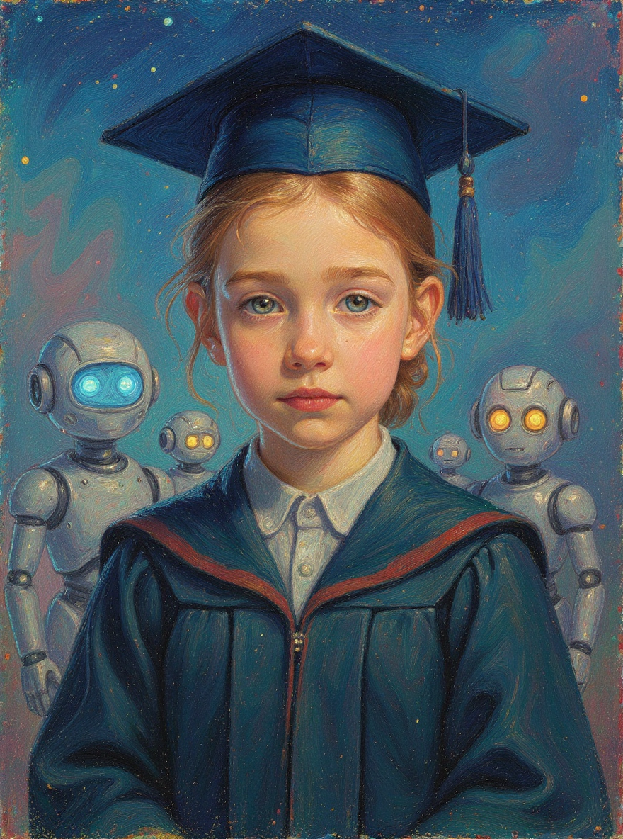 Friendly Robot World（A）-Acrylic painting/Oil painting