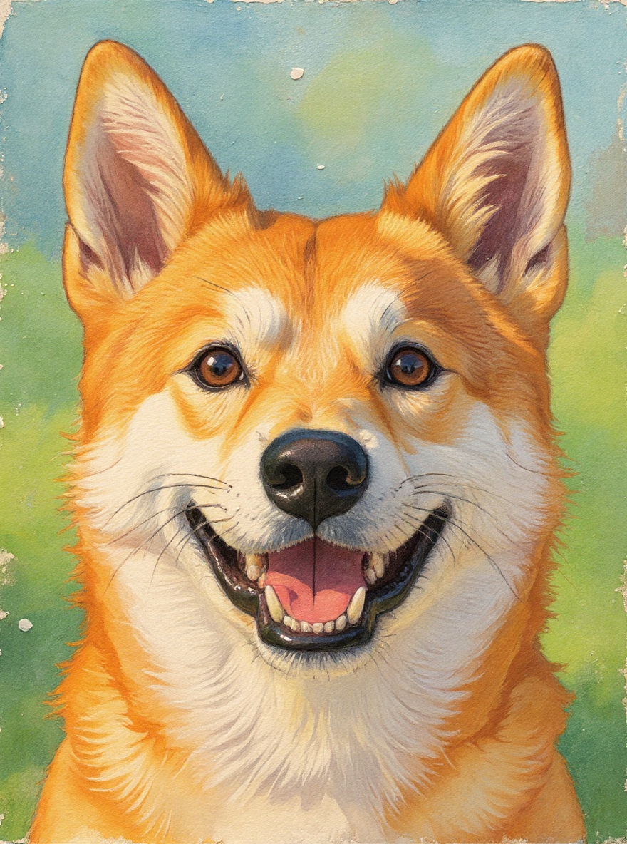 Pet Head and Shoulders Portrait-Acrylic painting/Oil painting