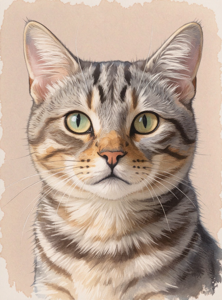 Pet Head and Shoulders Portrait-Acrylic painting/Oil painting