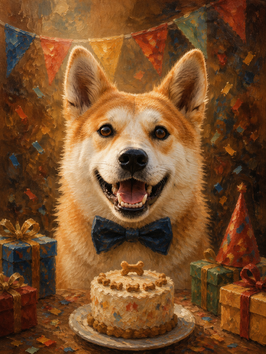 Birthday Banquet – Personalized Pet Celebration Portrait